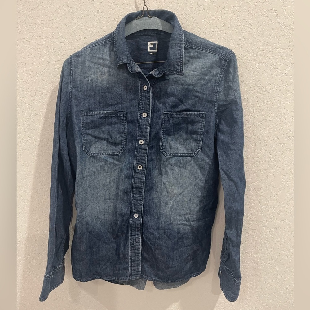 JCP Jeans Long Sleeve Shirt Jacket size‎ M
